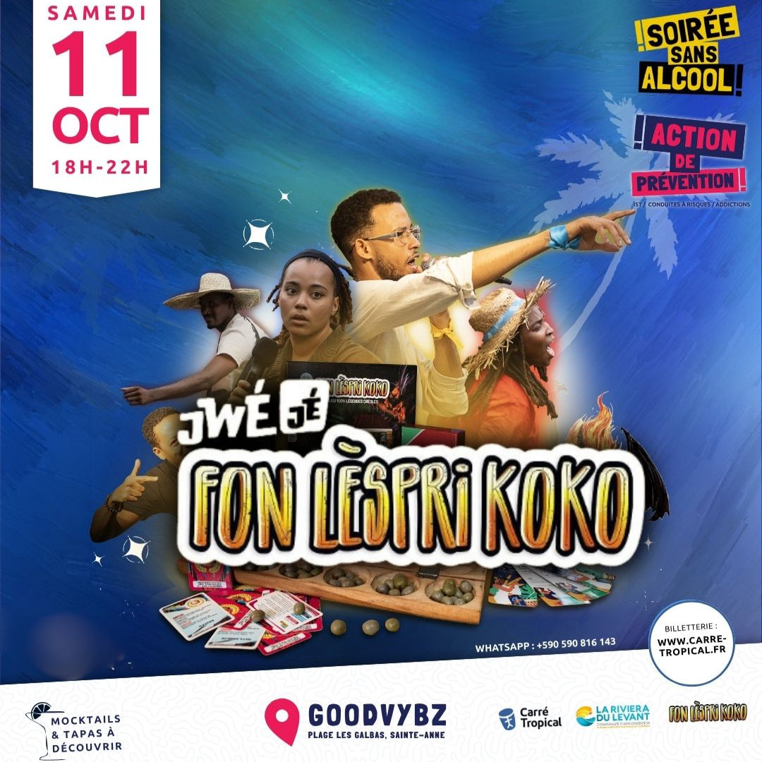 GUADELOUPE : JwéJé FonLèspriKoko 🌴 Soirée jeux culturelle immersive, au restaurant GOODVYBZ
