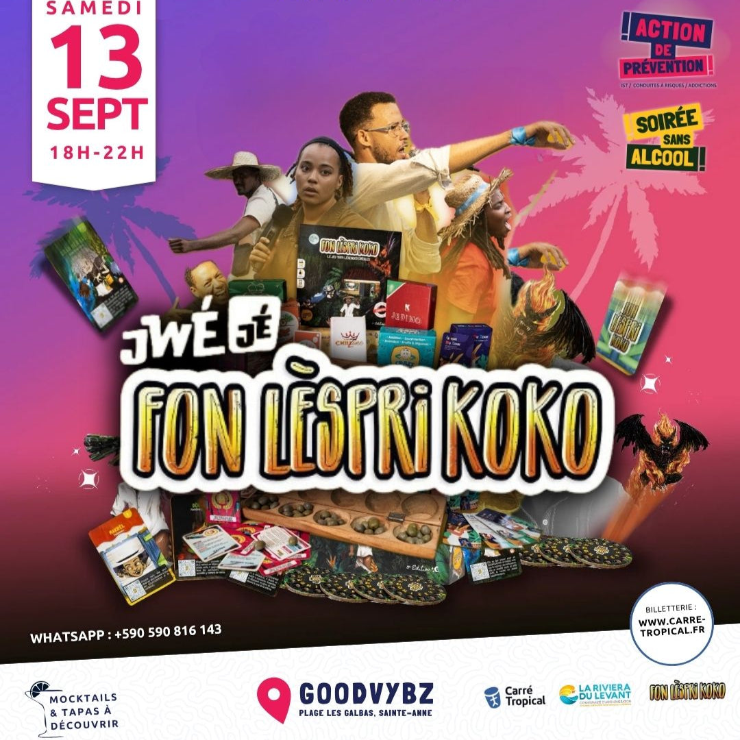 GUADELOUPE : JwéJé FonLèspriKoko 🌴 Soirée jeux culturelle immersive, au restaurant GOODVYBZ