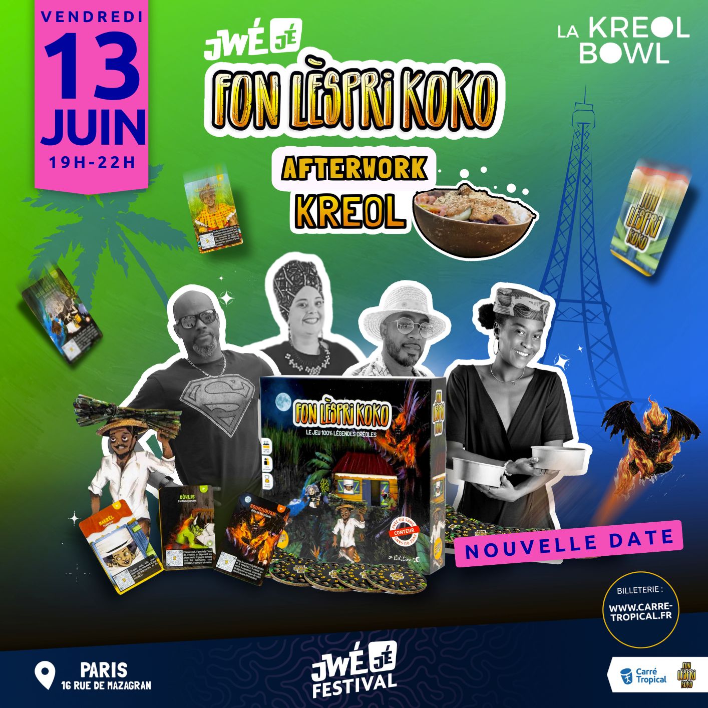 PARIS : JwéJé FonLèspriKoko 🗼 Afterwork Kréol jeux & quiz, à la Kréol Bowl