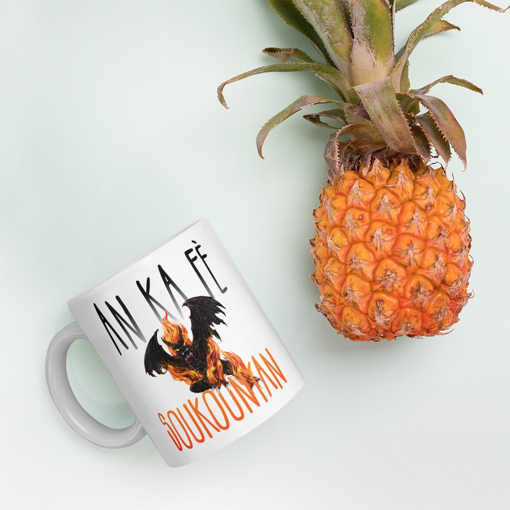 AN KA FĖ SOUKOUNYAN 🔥 Le mug blanc brillant le plus chaud | par Carré-Tropical.fr - Carré Tropical