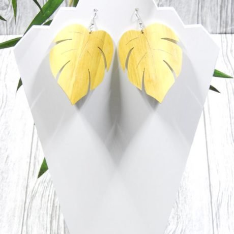 Boucles d'oreilles Anthurium leaf nature - Carré Tropical