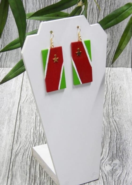 Boucles d'oreilles Gwadeloupe Flag - Carré Tropical