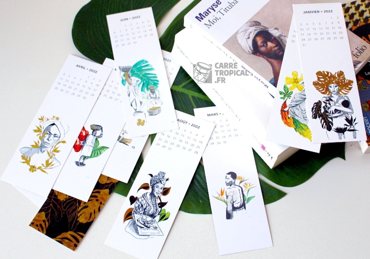 CALENDRIER 2022 đż Nouvel an tropical avec les marque-pages KARIB COLORS | Par Emilie Bosc - CarrĂ© Tropical