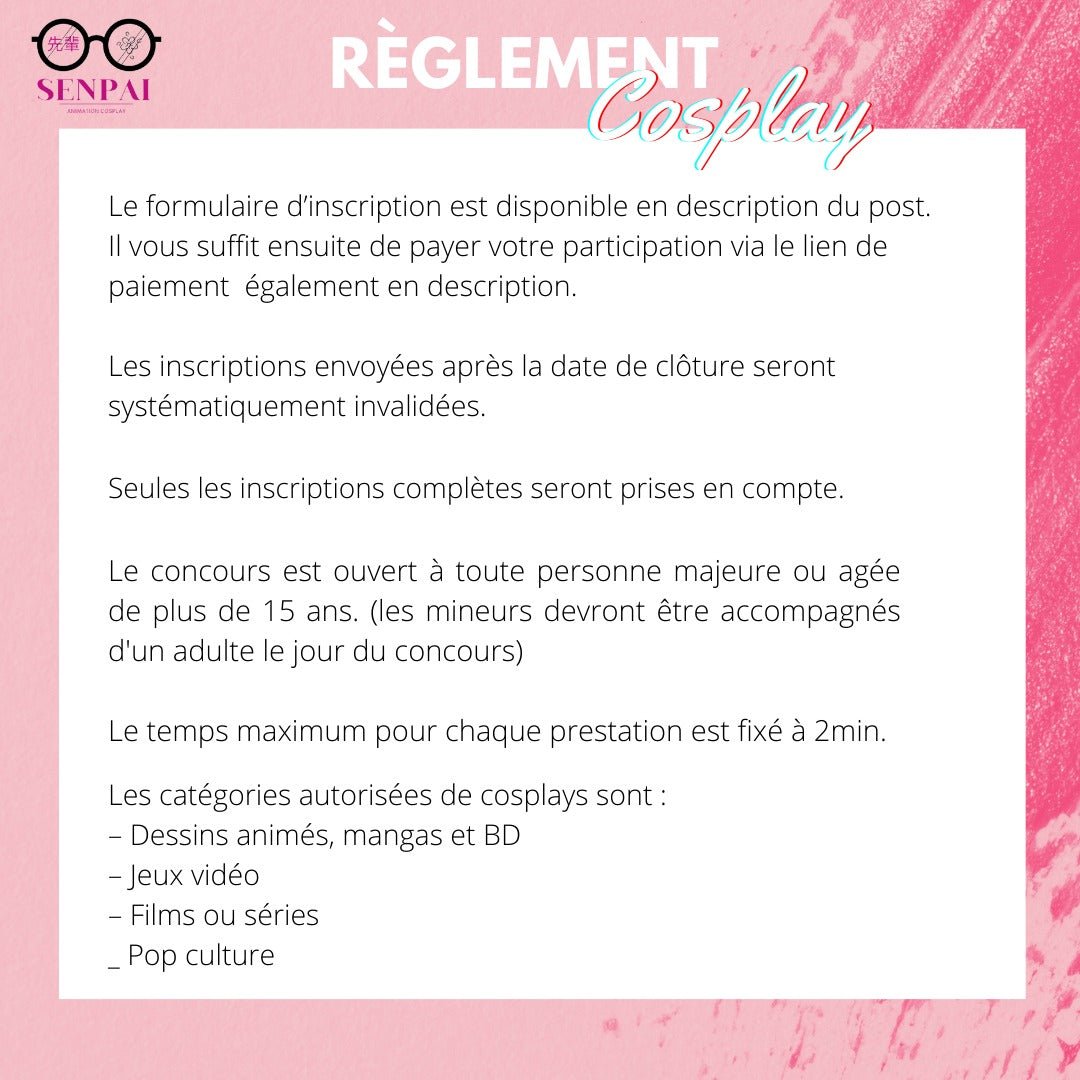 CONCOURS DE COSPLAY 🌸 SAM 5 AOUT 2023 | par Senpai Animation Cosplay - Carré Tropicalsamedi 05 août 2023 20h00Ticket visiteur (entrée simple)Ticket