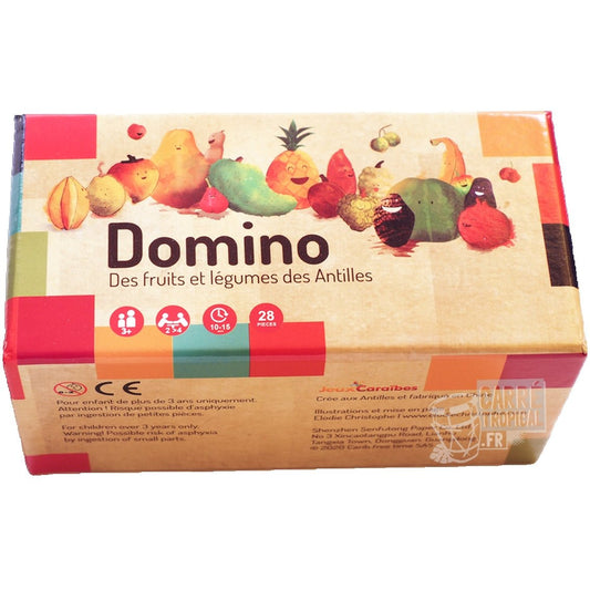 DOMINO FRUITS & LÉGUMES DES ANTILLES 🍍 Les dominos illustrées tropicaux | Par Willy Hilaire - Carré TropicalJeux