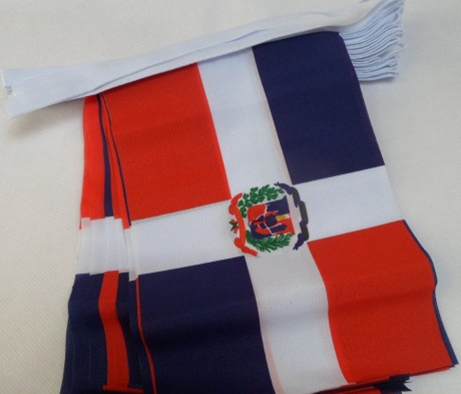 DRAPEAU DE LA RÉPUBLIQUE DOMINICAINE 🇩🇴 Quisquéya | par Carré Tropical - Carré TropicalGuirlande de 6m (20 petits drapeaux)drapeaux