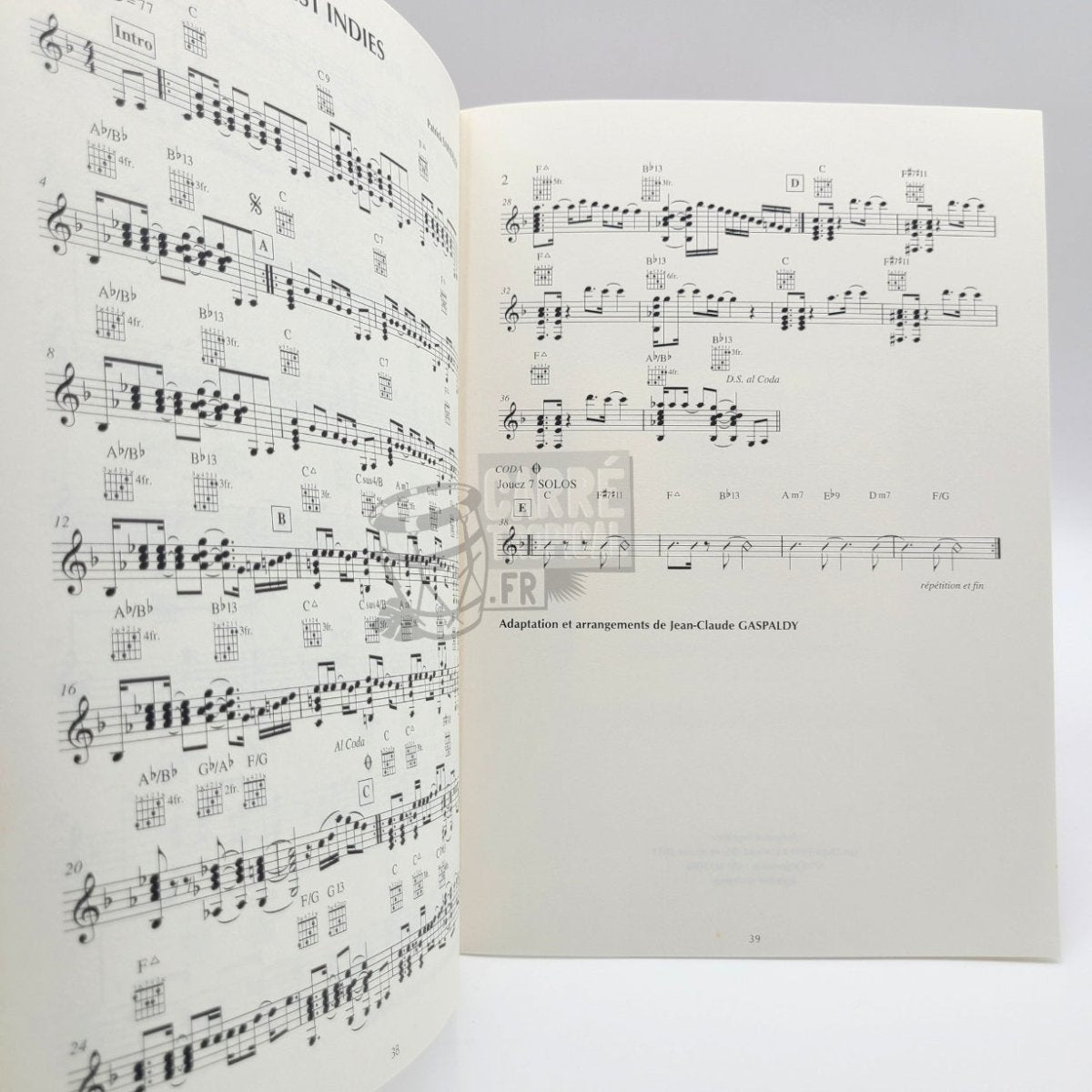GUITARE JAZZ CRÉOLE 📓 Partitions Créoles | par Jean-Claude Gaspaldy - Carré TropicalLivres