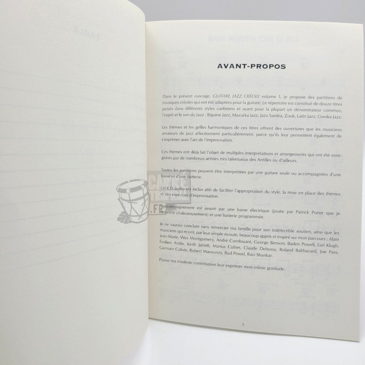 GUITARE JAZZ CRÉOLE 📓 Partitions Créoles | par Jean-Claude Gaspaldy - Carré TropicalLivres