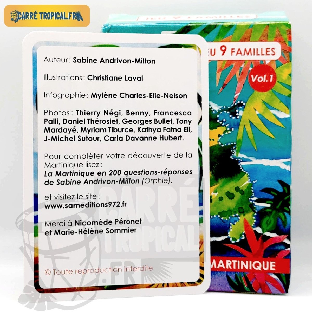JEU DE 9 FAMILLES 🌴 Je découvre la Martinique | Par Sabine Andrivon-Milton - Carré TropicalJeux de cartes