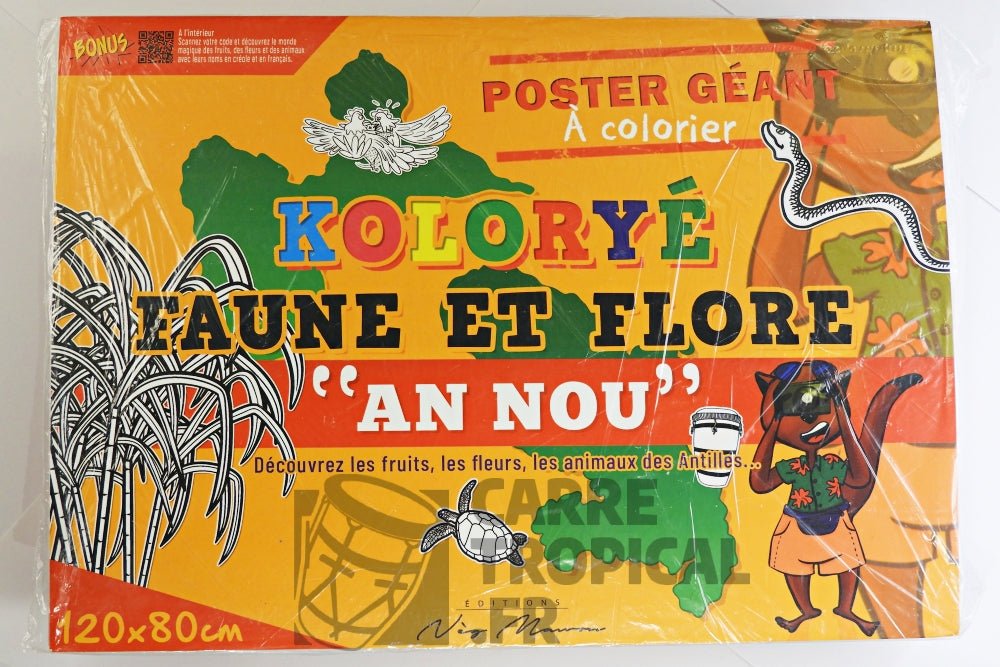 KOLORYÉ FAUNE ET FLORE « AN NOU » 🎨 coloriage poster Géant des Antilles | Par Didyer Mannette - Carré TropicalAffiches, reproductions et œuvres graphiques