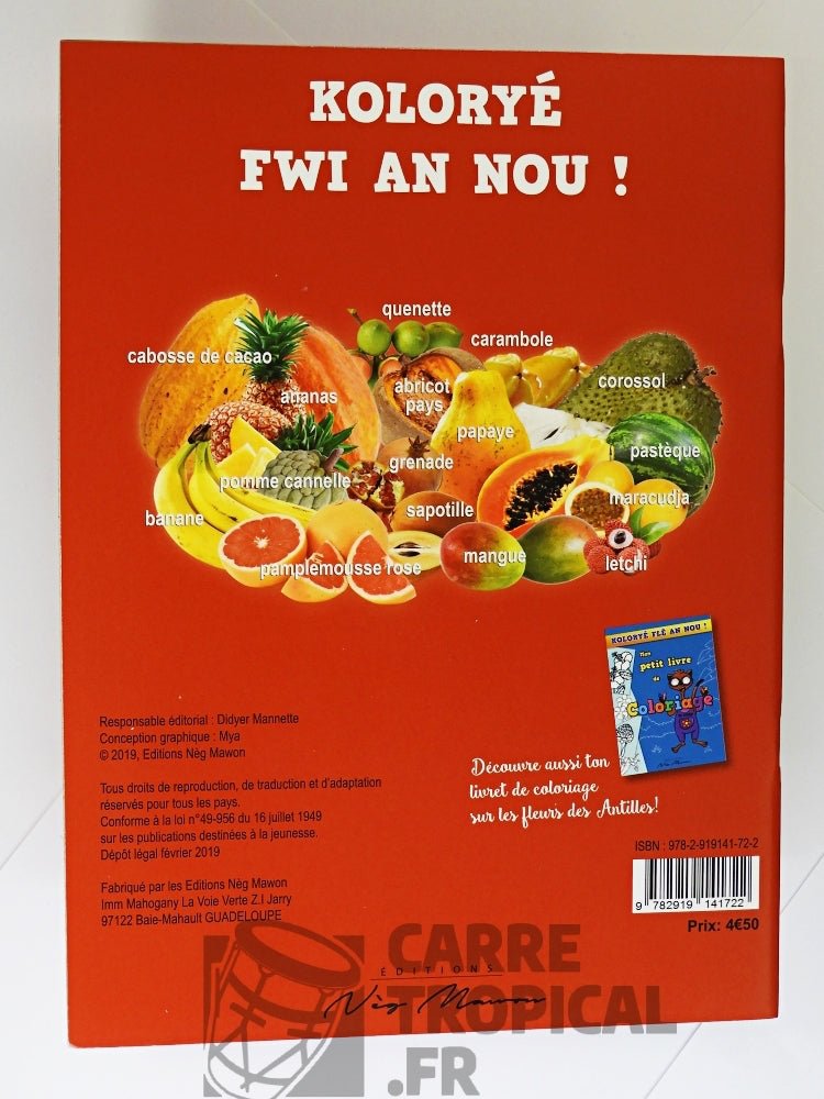 KOLORYĂ FWI AN NOU đ Livret de coloriage tropical | Par Didyer Mannette - CarrĂ© TropicalLivres