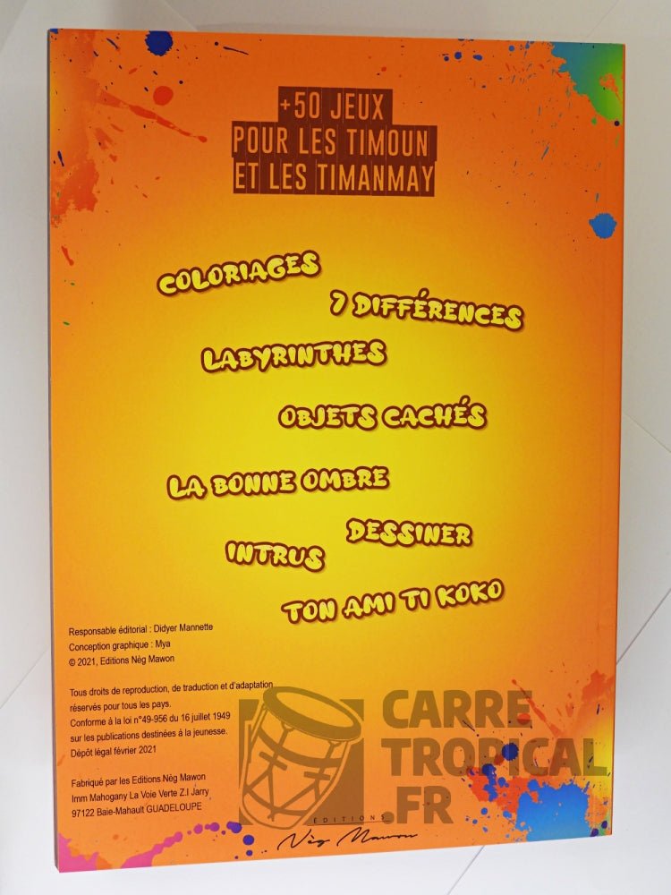 MON CAHIER D’ACTIVITÉS 📚 Jeux pour les timoun et les timanmay | Par Didyer Mannette - Carré TropicalVolume 1 (orange)Magazines