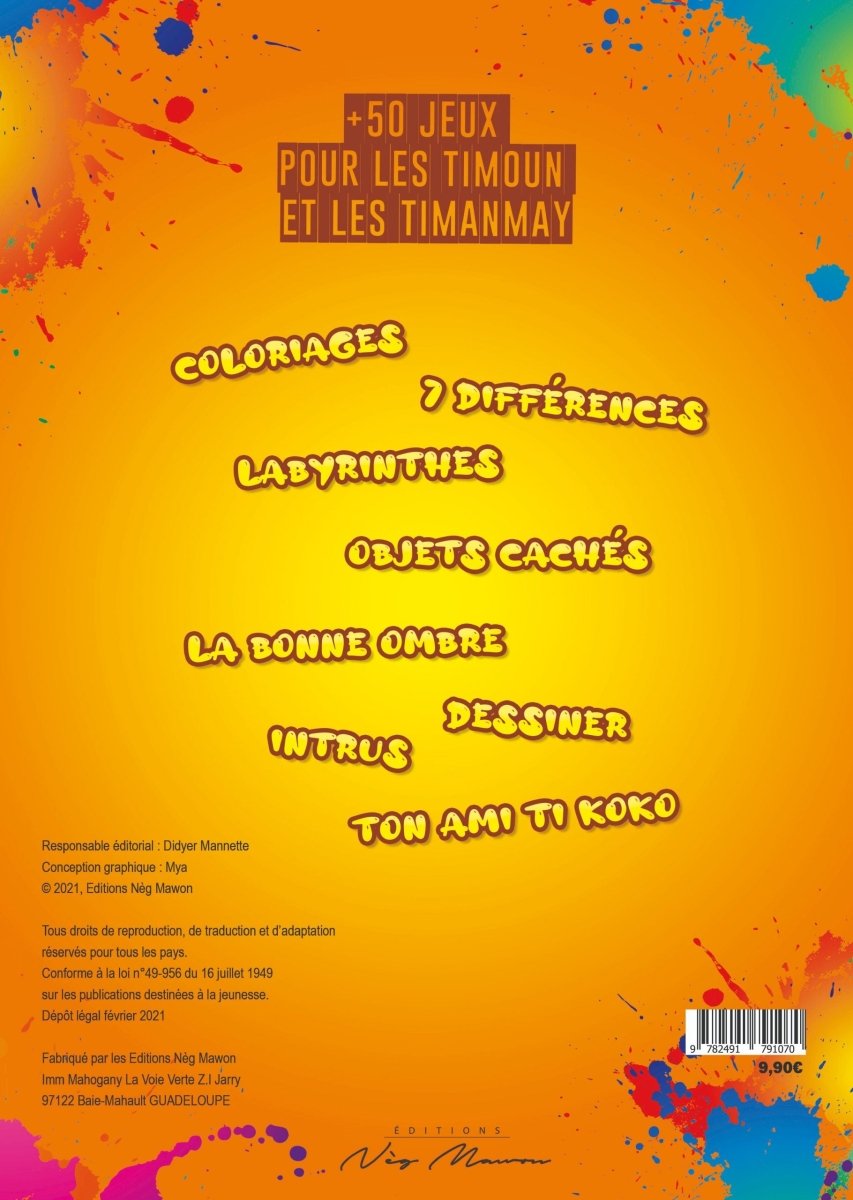 MON CAHIER D’ACTIVITÉS 📚 Jeux pour les timoun et les timanmay | Par Didyer Mannette - Carré TropicalVolume 1 (orange)Magazines