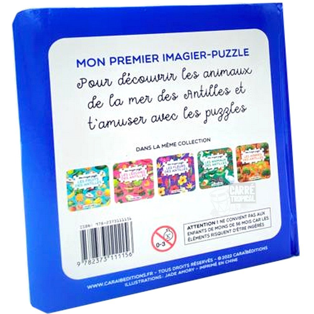 MON IMAGIER-PUZZLE LES ANIMAUX DE LA MER DES ANTILLES 🐟Découvre ce qu'il y a sous l'eau | Par Jade Amory - Carré TropicalJeux