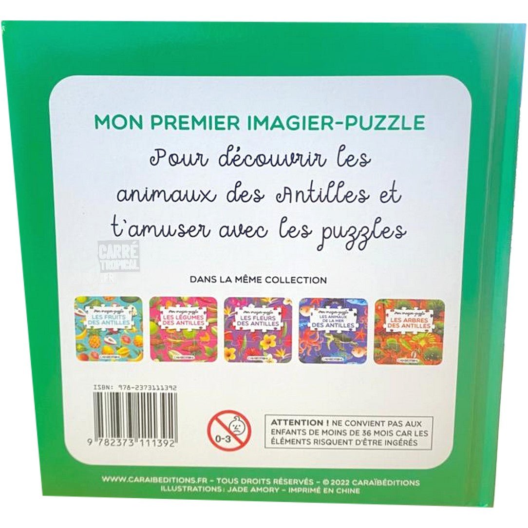 MON IMAGIER-PUZZLE LES ANIMAUX DES ANTILLES 🦝Découvre les animaux tropicaux| Par Jade Amory - Carré TropicalJeux