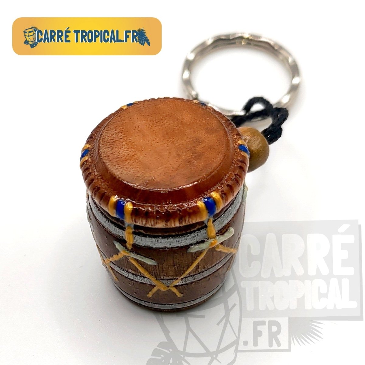 Porte-clés artisanal tambour 🎶🟤 miniature Ka modèle réduit fait-main | Par Penelope Frantz - Carré Tropicalporte-clé