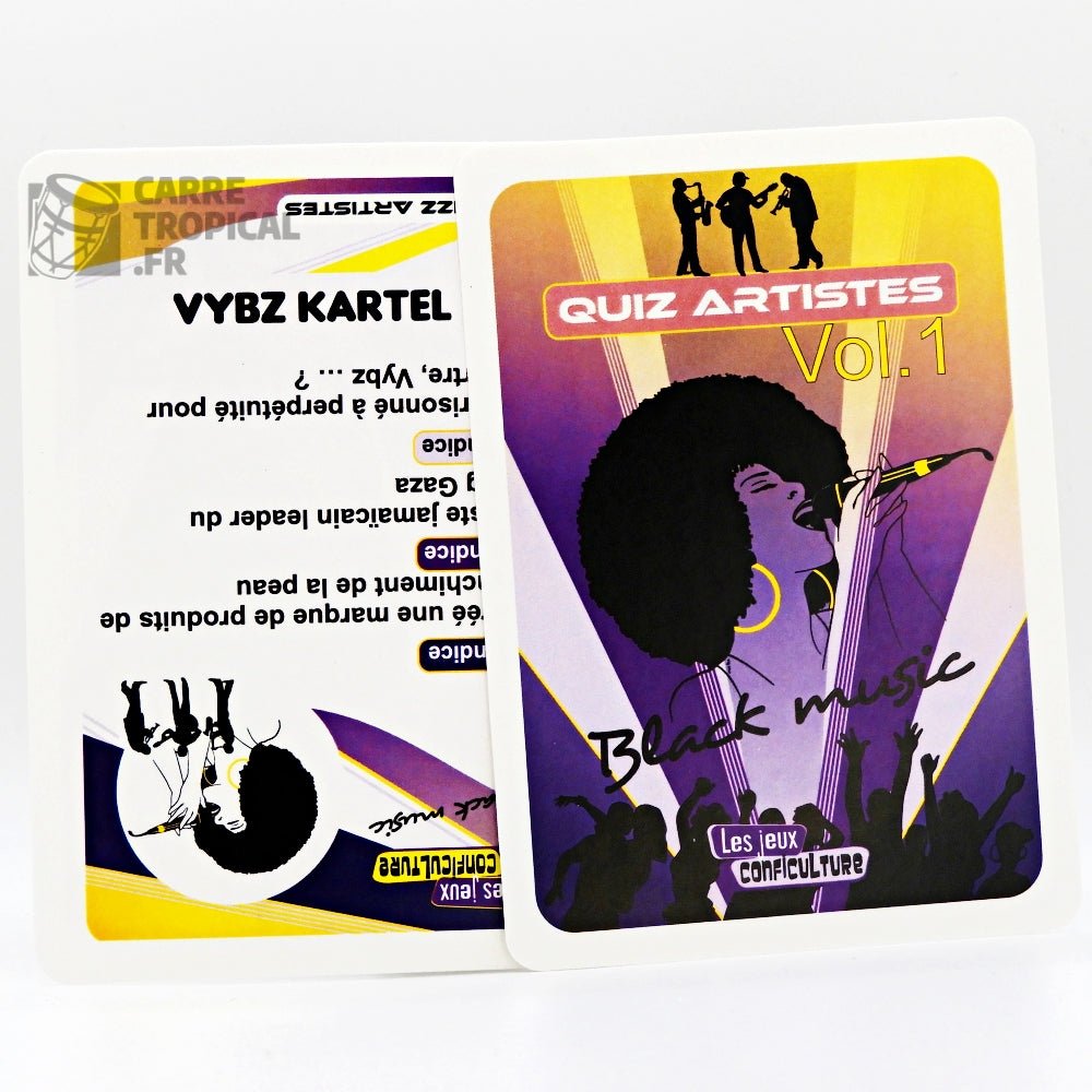 QUIZ ARTISTES BLACK MUSIC đ” Le jeu de cartes conficulture | par CĂ©lio Mirande - CarrĂ© TropicalEpisode 1Jeux de cartes