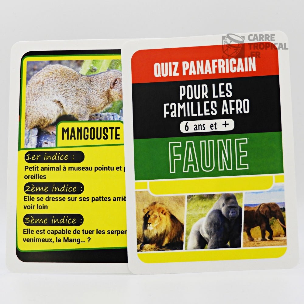 QUIZ FAUNE PANAFRICAINE 🦁 Le jeu de cartes Conficulture | par Célio Mirande - Carré TropicalJeux de cartes