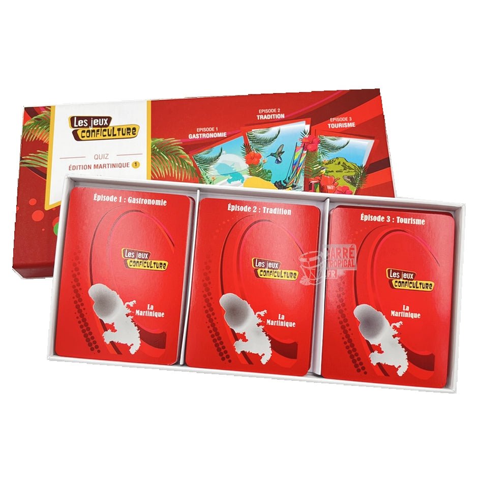 QUIZ MARTINIQUE đ„ Le jeu de cartes conficulture | par CĂ©lio Mirande - CarrĂ© TropicalQUIZ MARTINIQUE TRIO #1 đ„ Pack (Gastronomie, Tourisme, Tradition) Le jeu de cartes conficulture | par CĂ©lio MirandeJeux de cartes