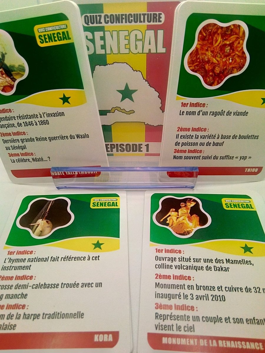 QUIZ SENEGAL EPISODE 1 ⚽ 🇸🇳 Le jeu de cartes Conficulture | par Célio Mirande - Carré Tropicaljeux