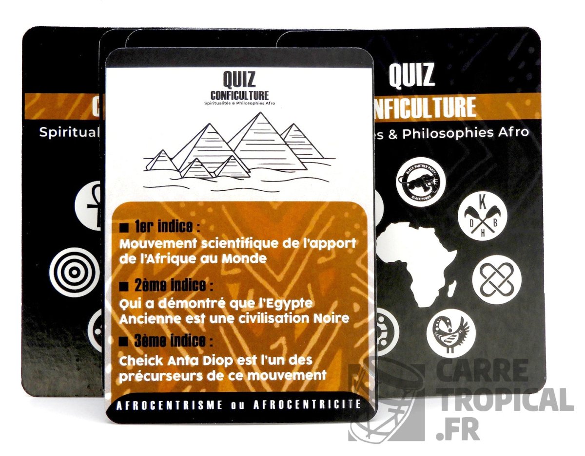 QUIZ SPIRITUALITĂS AFRO đ§ Le jeu de cartes conficulture | par CĂ©lio Mirande - CarrĂ© TropicalJeux de cartes