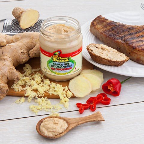 SAUCE DES BOUCANIERS AU GINGEMBRE 170g 🥩 pour des repas envoûtants | par Dame Besson - Carré Tropicalsauce