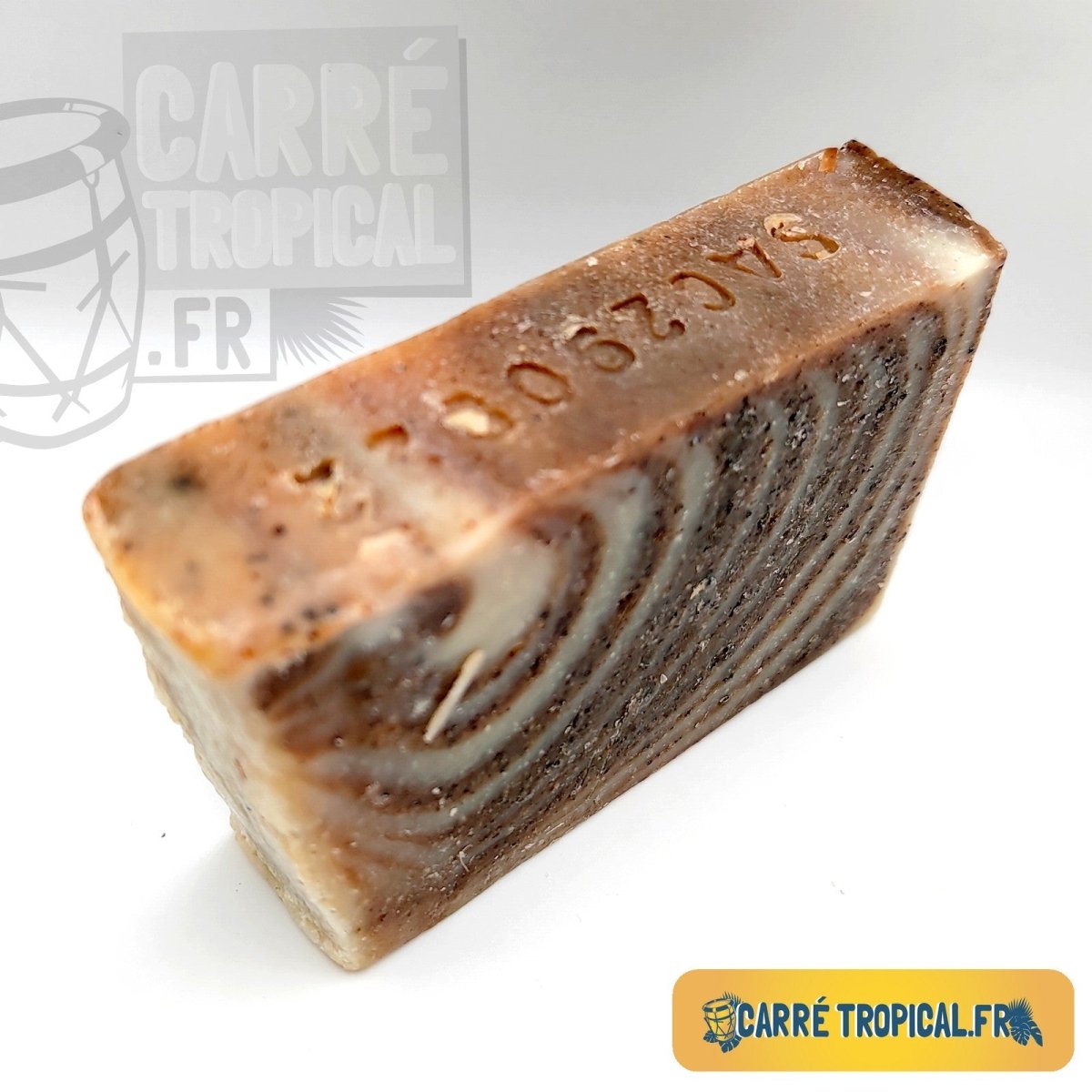 Savon lait d'amande et cacao 🍫 surgras naturel artisanal solide | Par Stéphanie Ronce - Carré TropicalBloc (80g)savon