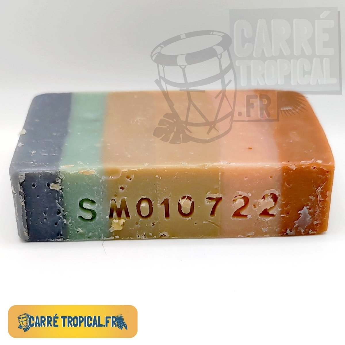 Savon monoï arc-en-ciel 🌈 surgras naturel artisanal solide | Par Stéphanie Ronce - Carré TropicalBloc (80g)savon