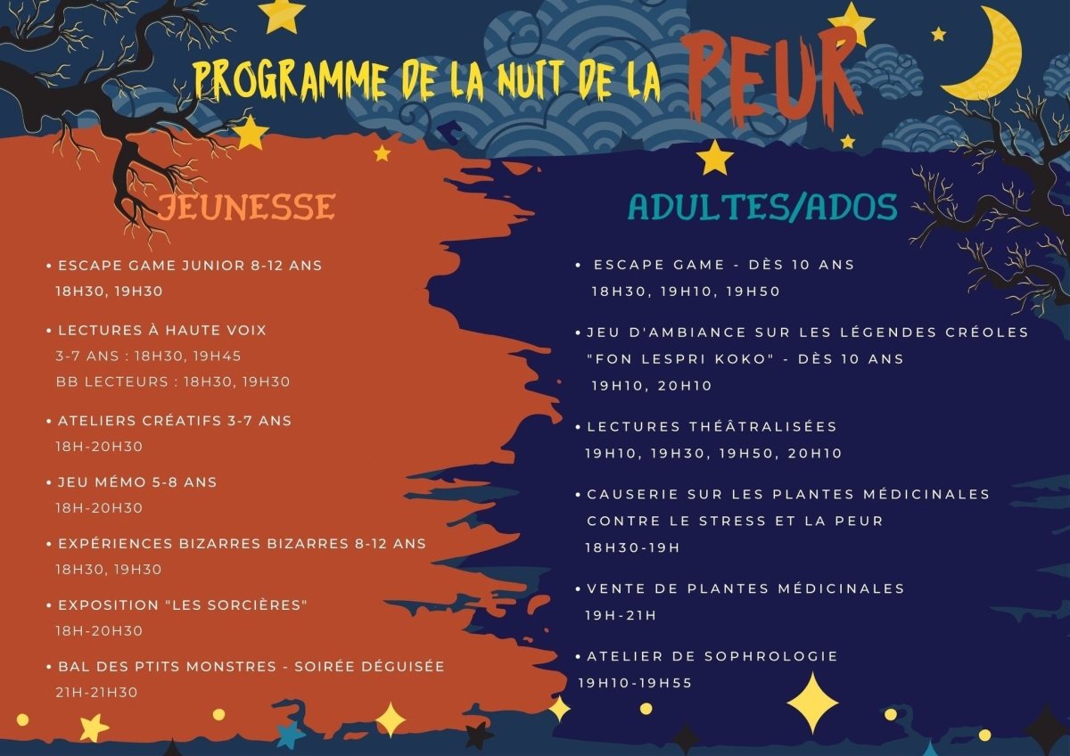 Vivez l'expérience FonLèspriKoko 🌙 Nuit de la peur à la médiathèque du Lamentin - Carré Tropicalsamedi 21 janvier 2023 18h00Accès aux partiesTicket