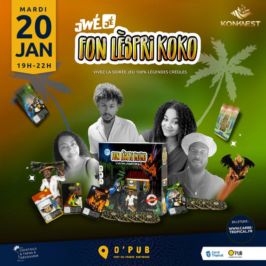 MARTINIQUE : JwéJé FonLèspriKoko 👹 Soirée jeux & quiz avec Konkwest, O'PUB