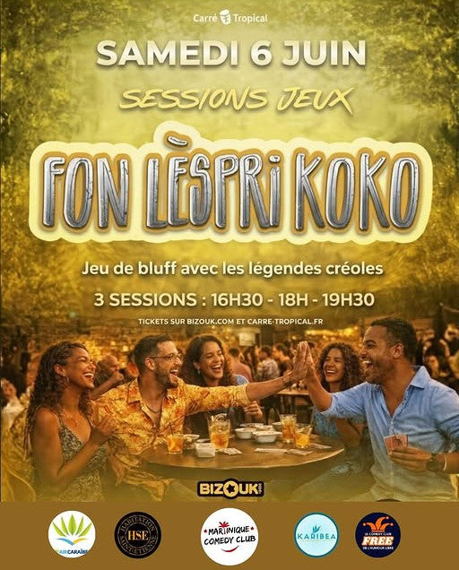 Soirée jeux FonLèspriKoko 🟣 au Martinique Comedy Club | avec Konkwest 🐚