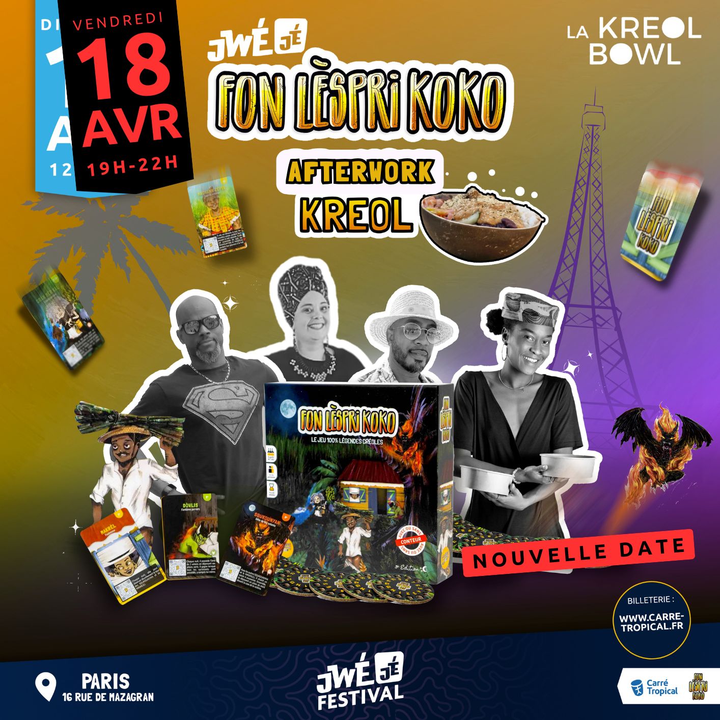 PARIS : JwéJé FonLèspriKoko 🗼 Afterwork Kréol jeux & quiz, à la Kréol Bowl