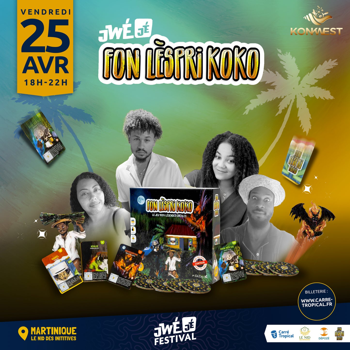 JwéJé FonLèspriKoko 👹 en MARTINIQUE 🐚 Soirée jeux & quiz avec Konkwest