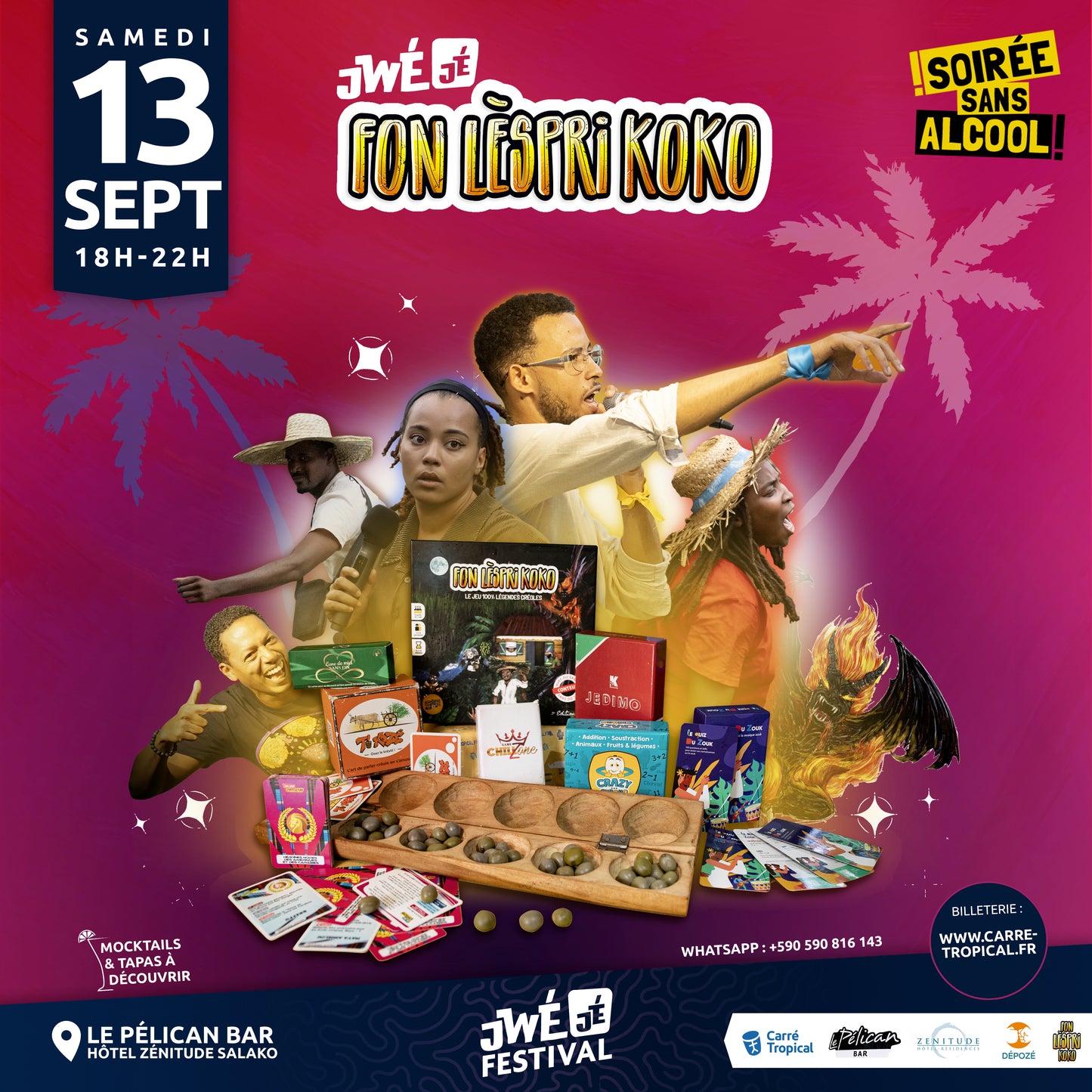 GUADELOUPE : JwéJé FonLèspriKoko 🌴 Soirée jeux culturelle immersive, à l'Hôtel Salako Zénitude