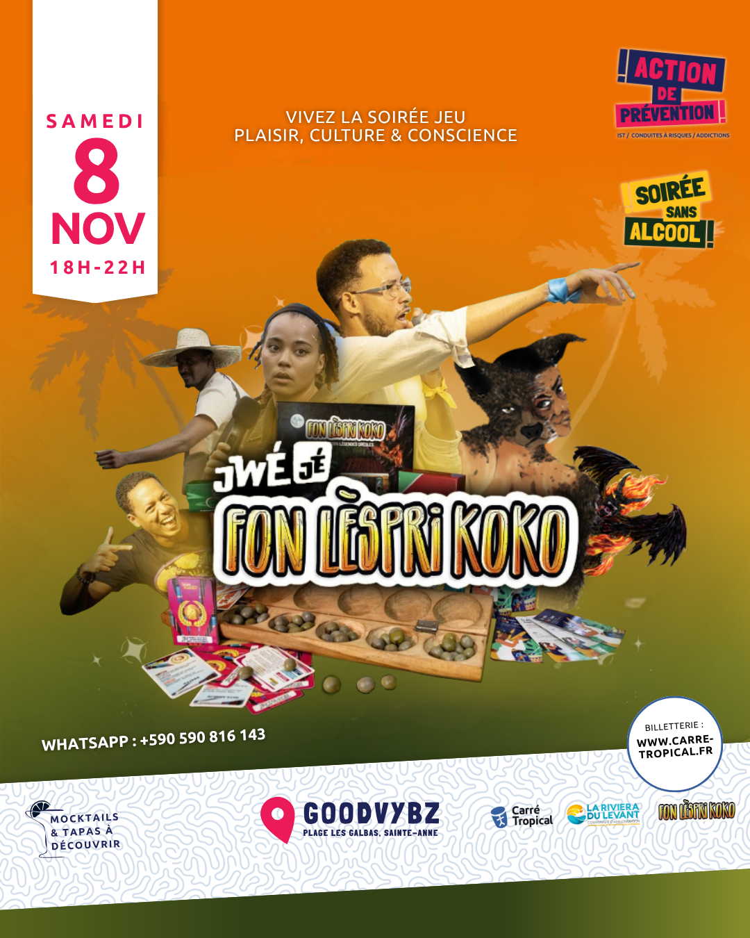 GUADELOUPE : JwéJé FonLèspriKoko 🌴 Soirée jeux culturelle immersive, au restaurant GOODVYBZ