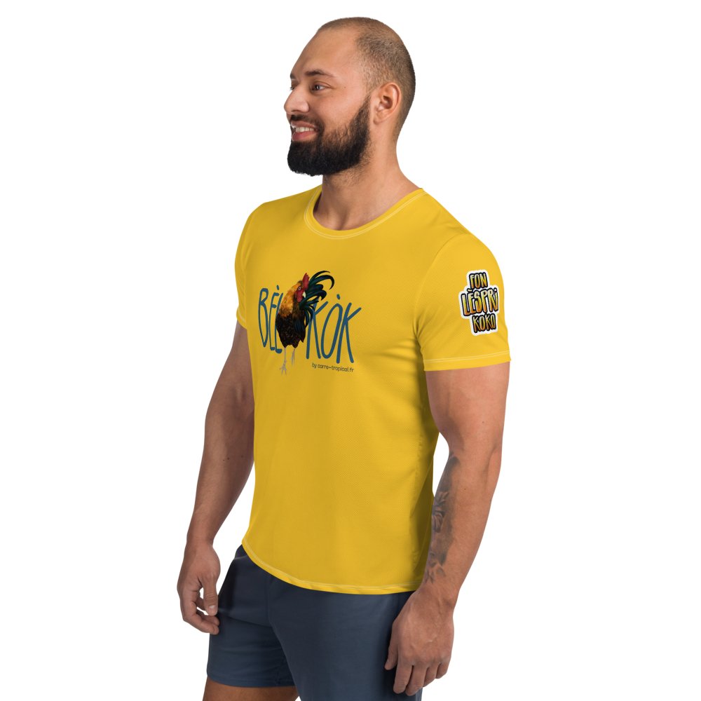 BÈL KÒK 🐓 T-shirt jaune en coton bio équitable | par Carré-Tropical.fr - Carré TropicalS