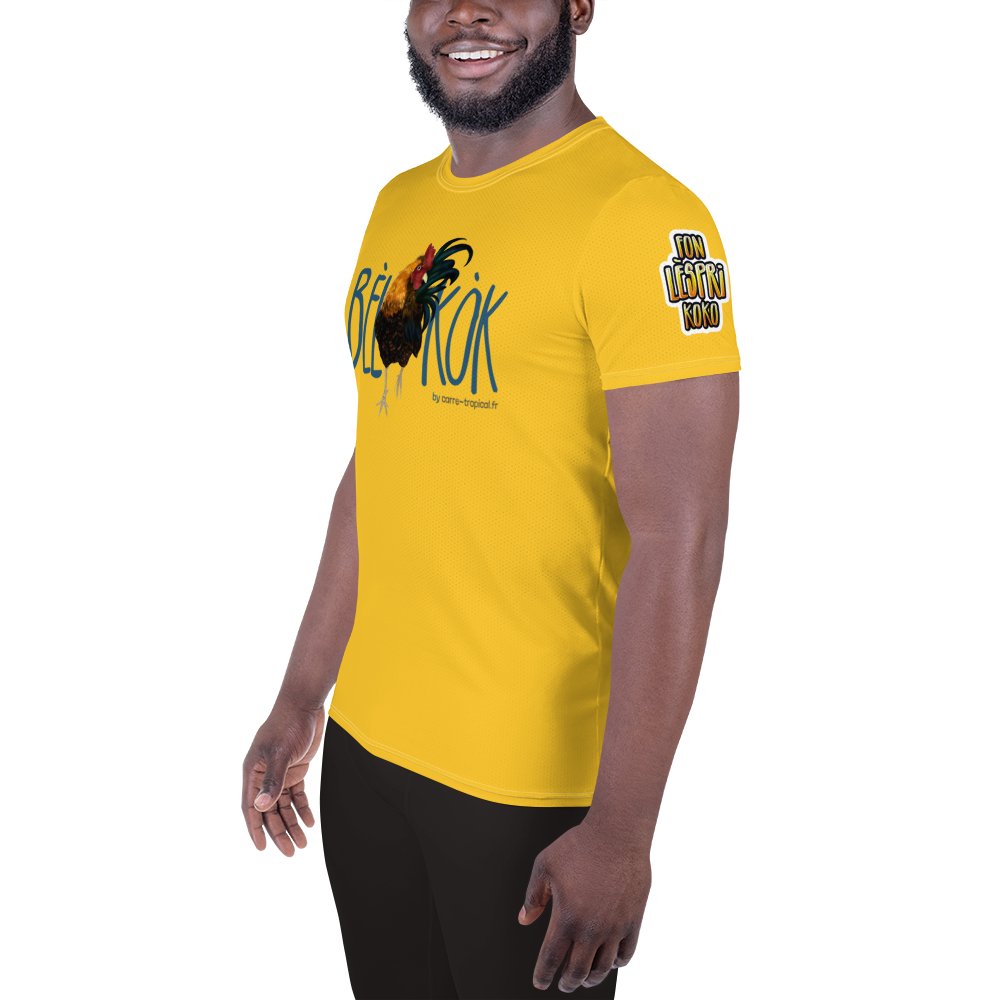BÈL KÒK 🐓 T-shirt jaune en coton bio équitable | par Carré-Tropical.fr - Carré TropicalXS