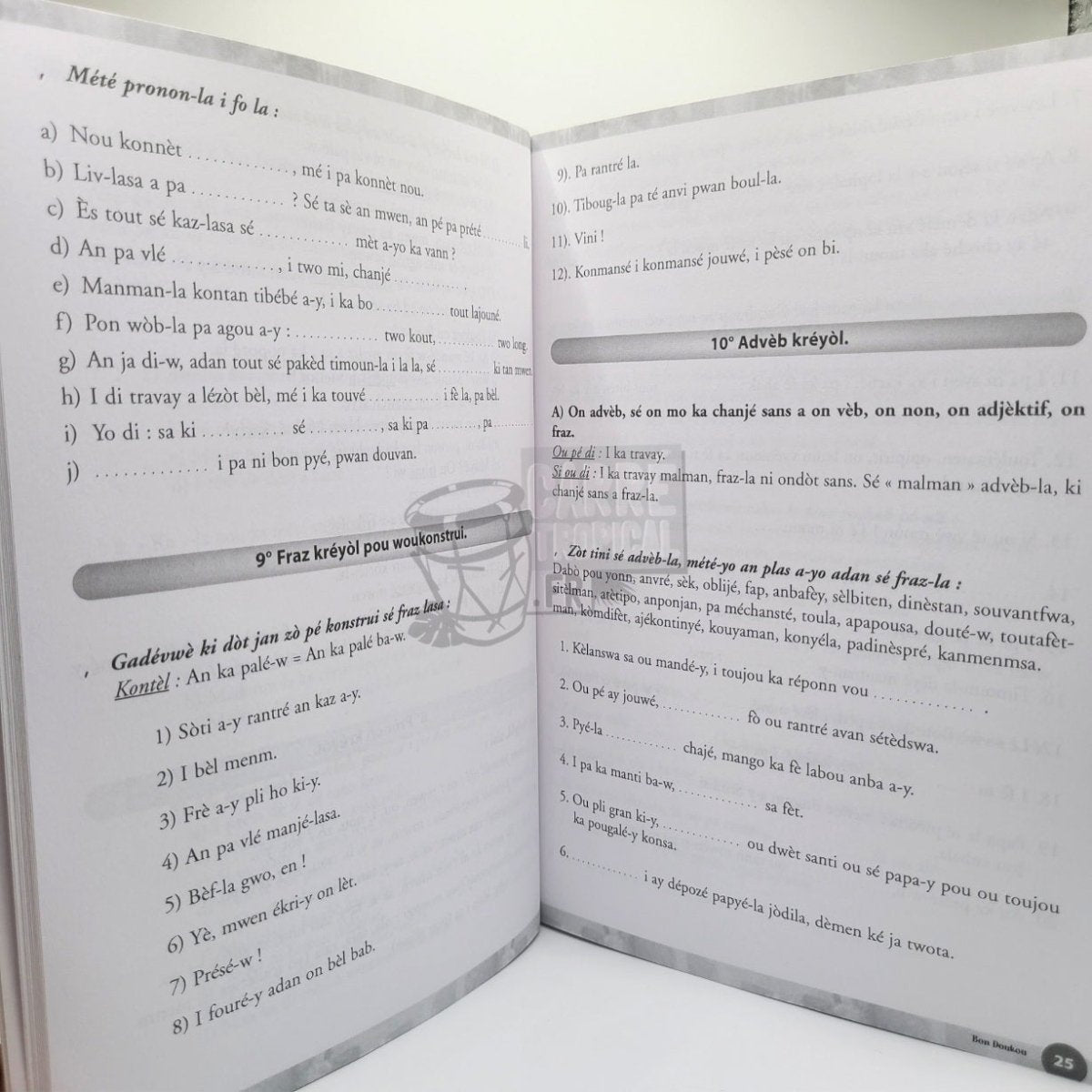 BON DOUKOU 📓 Ékriti, Gramè Vokabilè, Pwovèb | par Silvyàn Telchid - Carré TropicalLivres