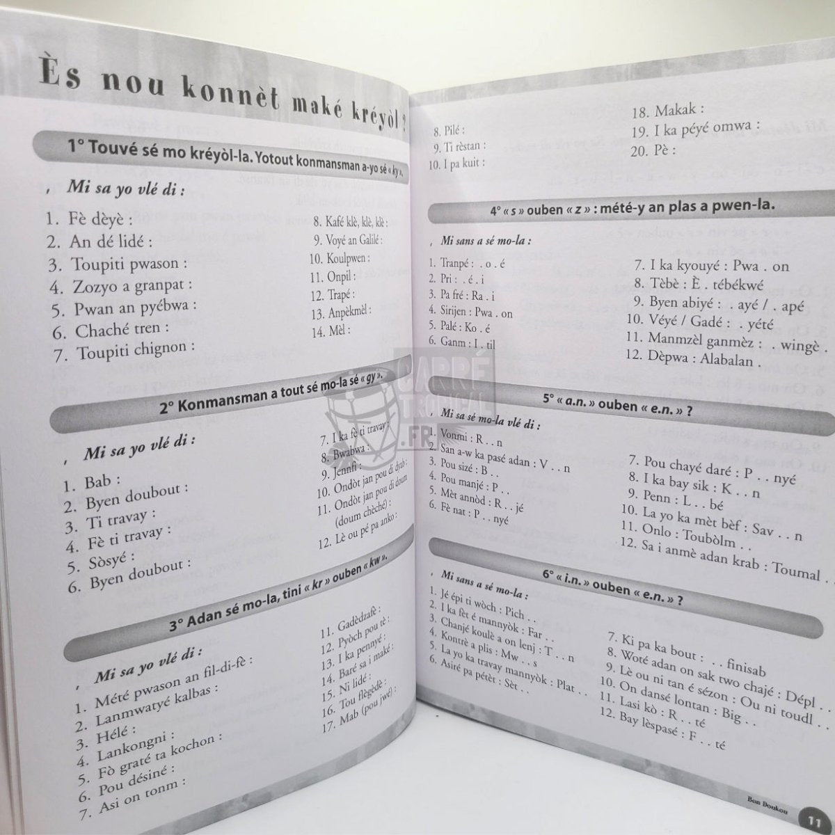 BON DOUKOU 📓 Ékriti, Gramè Vokabilè, Pwovèb | par Silvyàn Telchid - Carré TropicalLivres