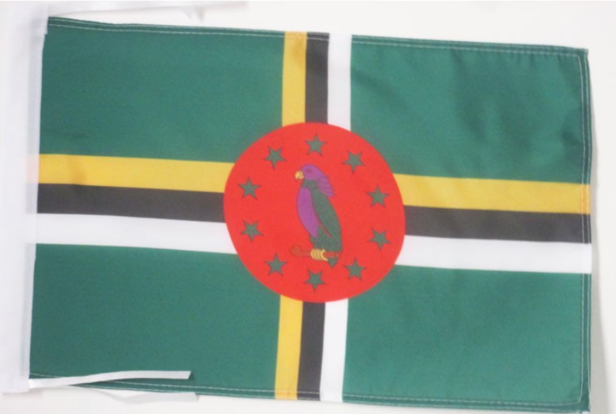 DRAPEAU DE LA DOMINIQUE 🇩🇲 L'île nature | par Carré Tropical - Carré Tropical(S) 45x30cm avec oeilletsdrapeaux