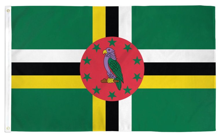 DRAPEAU DE LA DOMINIQUE 🇩🇲 L'île nature | par Carré Tropical - Carré Tropical(XL) 150x90cm avec oeilletsdrapeaux