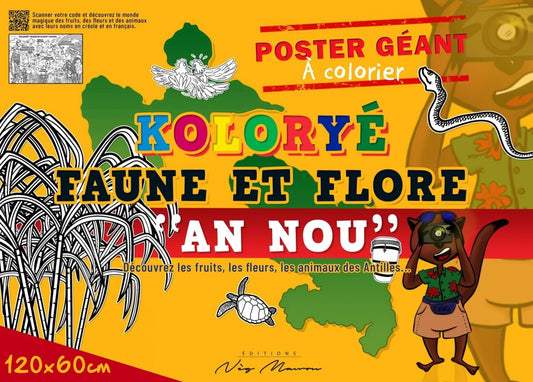 KOLORYÉ FAUNE ET FLORE « AN NOU » 🎨 coloriage poster Géant des Antilles | Par Didyer Mannette - Carré TropicalAffiches, reproductions et œuvres graphiques