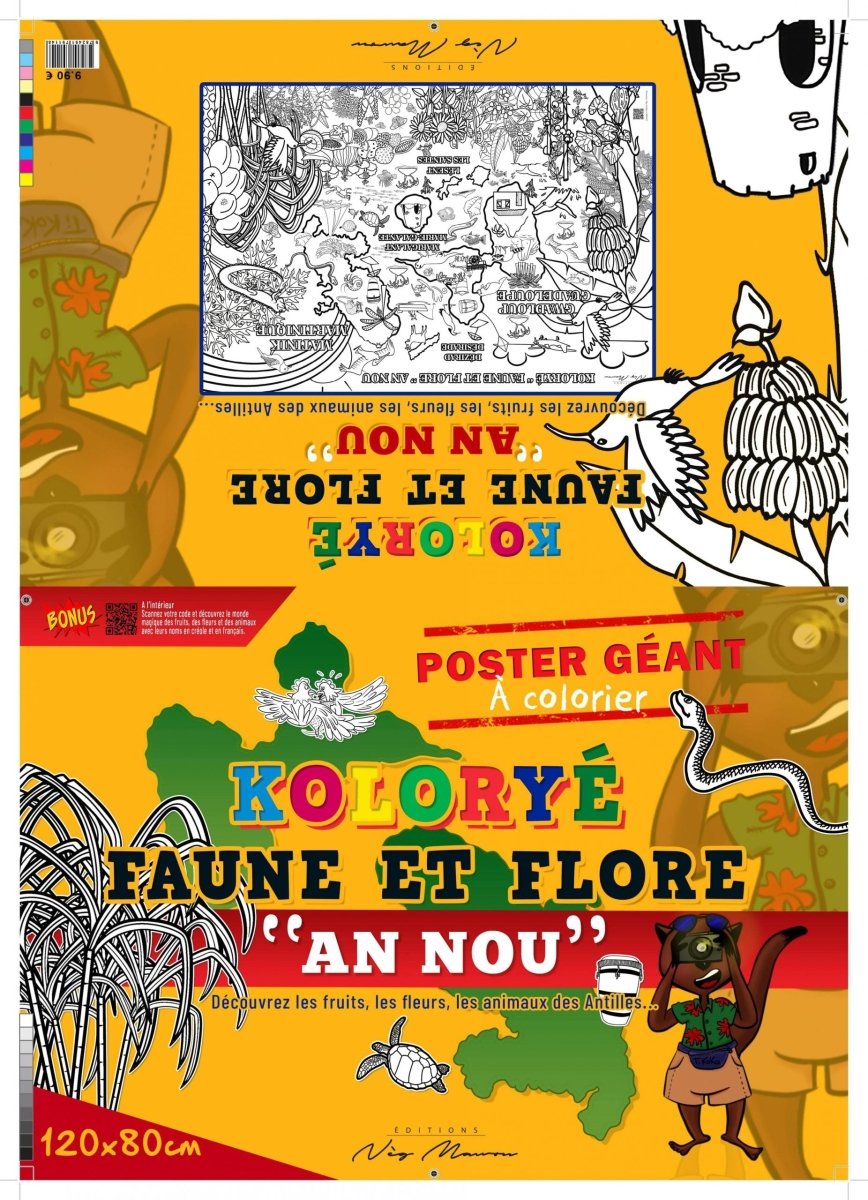 KOLORYÉ FAUNE ET FLORE « AN NOU » 🎨 coloriage poster Géant des Antilles | Par Didyer Mannette - Carré TropicalAffiches, reproductions et œuvres graphiques