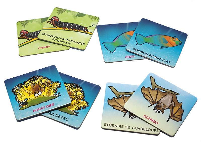 MÉMO ANIMAUX DE GUADELOUPE 🐾 Le jeu de mémoire avec la faune du parc national | Par Willy Hilaire - Carré TropicalJeux de cartes