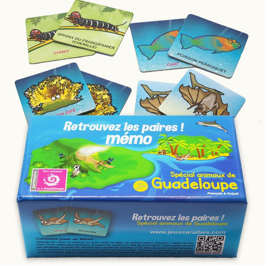MÉMO ANIMAUX DE GUADELOUPE 🐾 Le jeu de mémoire avec la faune du parc national | Par Willy Hilaire - Carré TropicalJeux de cartes