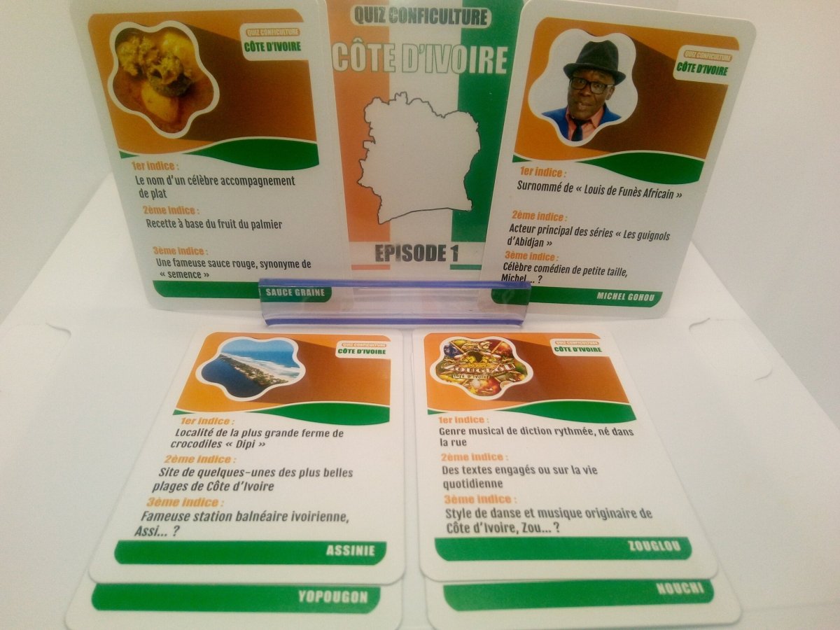QUIZ CÔTE D'IVOIRE EPISODE 1 🎵 🇨🇮 Le jeu de cartes conficulture | par Célio Mirande - Carré Tropicaljeux