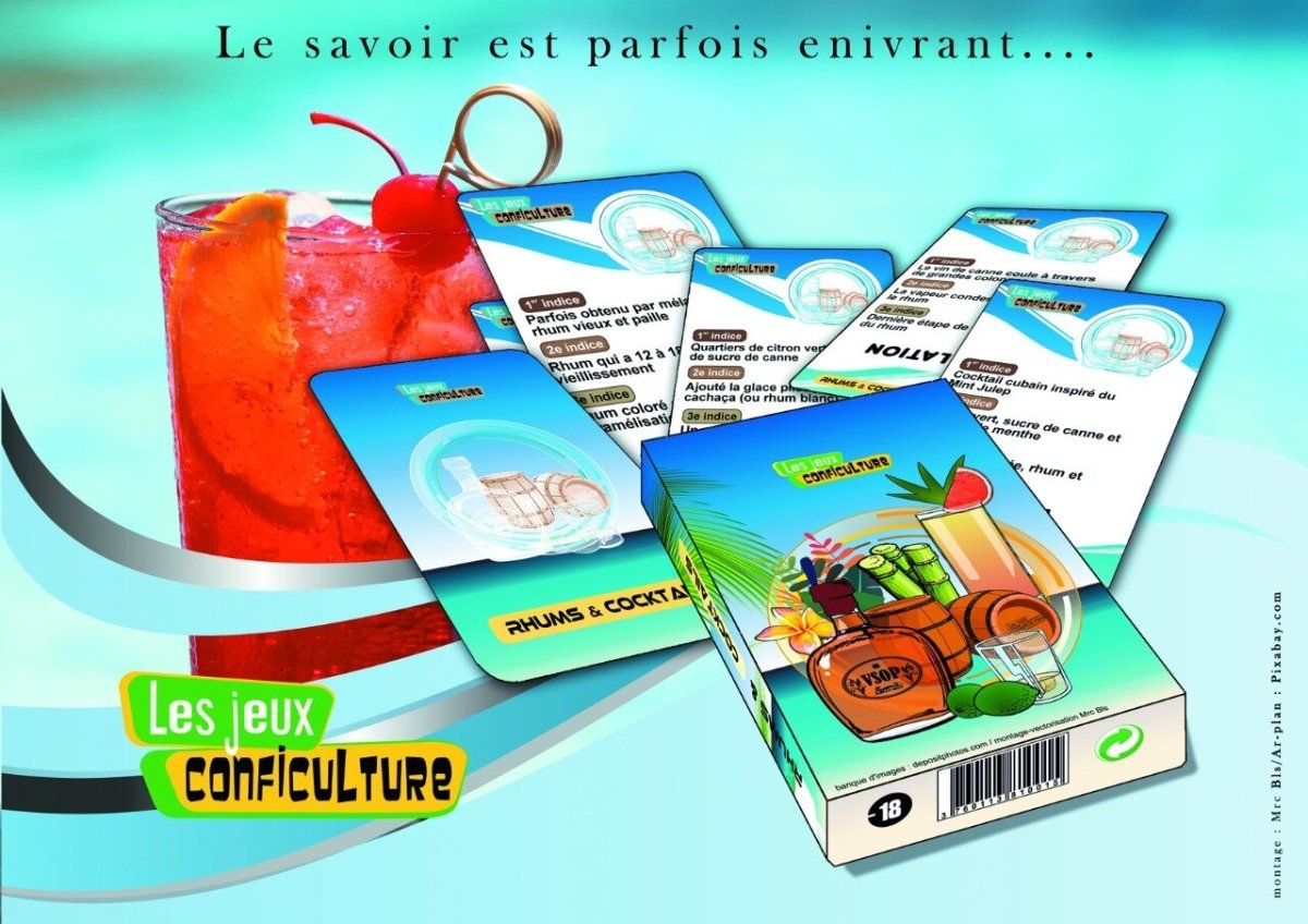 QUIZ RHUMS & COCKTAILS 🍹 Le jeu de cartes conficulture | par Célio Mirande - Carré TropicalJeux de cartes