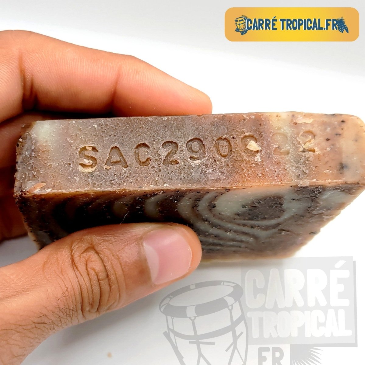 Savon lait d'amande et cacao 🍫 surgras naturel artisanal solide | Par Stéphanie Ronce - Carré TropicalBloc (80g)savon