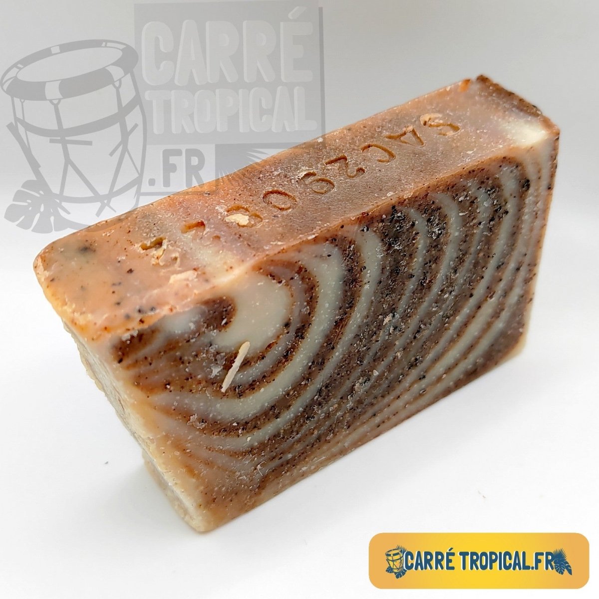 Savon lait d'amande et cacao 🍫 surgras naturel artisanal solide | Par Stéphanie Ronce - Carré TropicalBloc (80g)savon